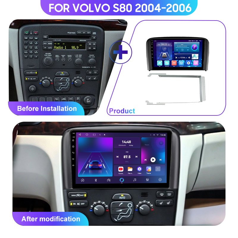 Android 13 8 Core 2K Car Multimedia GPS for 2004-2006 Volvo S80 Car Video Player Car Stereo WIFI Radio