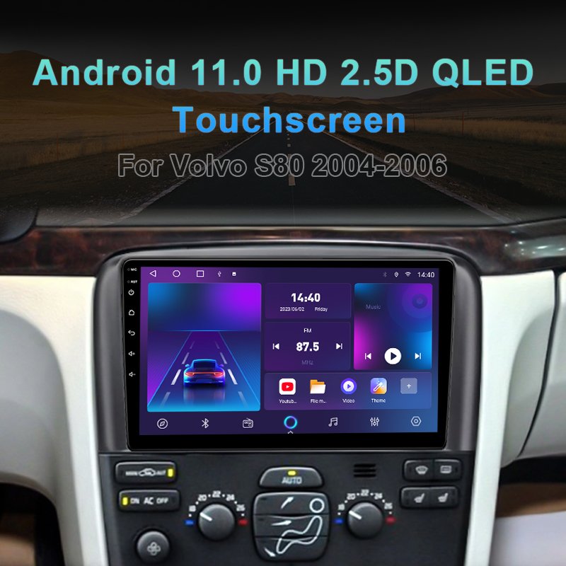 Android 13 8 Core 2K Car Multimedia GPS for 2004-2006 Volvo S80 Car Video Player Car Stereo WIFI Radio