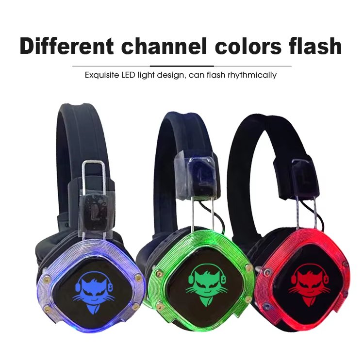 F8B Free Samples Custom Logo Silent Disco Headphones Wireless Headset With 1 Transmitter 500m Distance