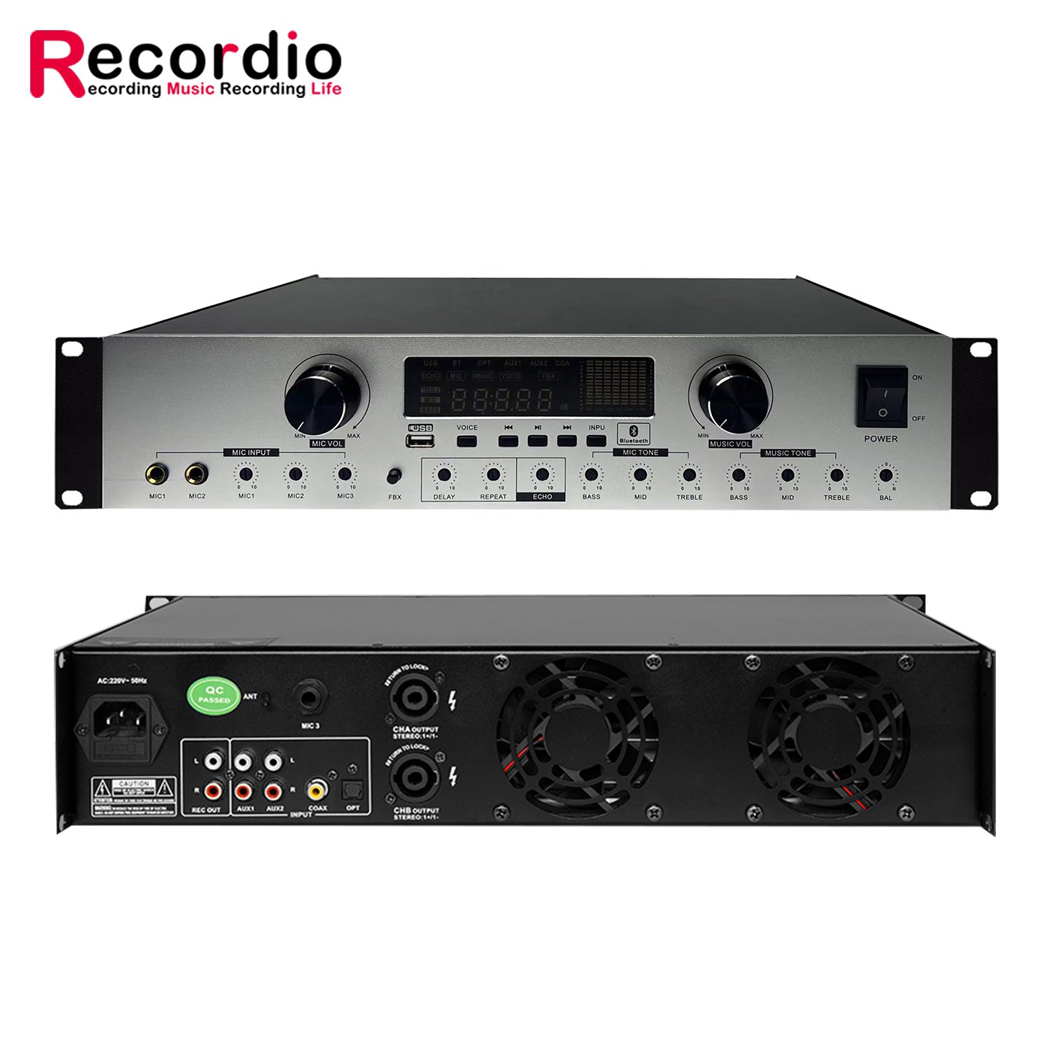GAP-PA250 BT Home Audio Power Amplifier Stereo Receiver Speaker Selector Radio USB Headphone for Home Entertainment System