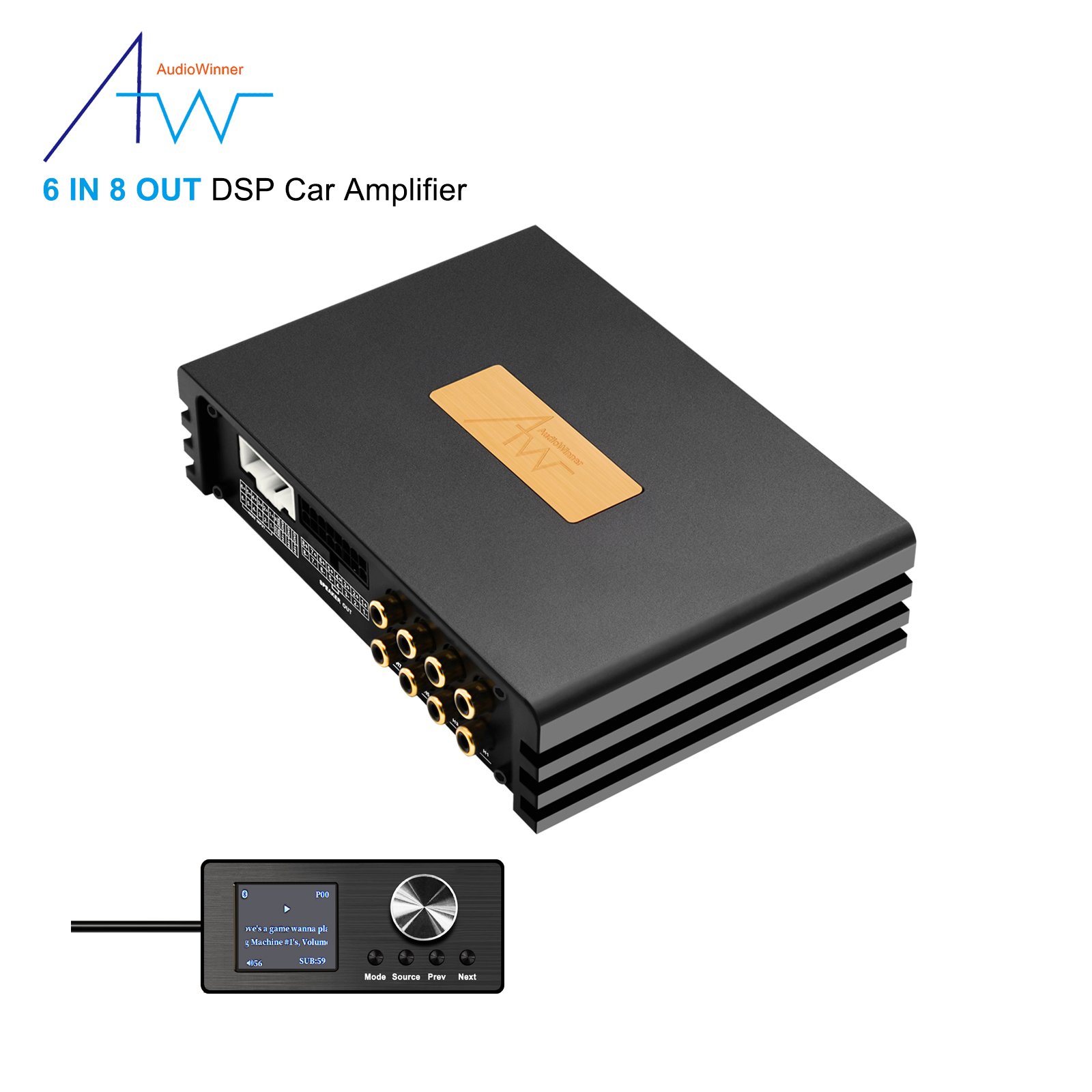 AudioWinner E68.8A Cheap Mini Car Audio 6 Ch Processor Amplifier Board Digital Dsp Class ab with Car Amplifier