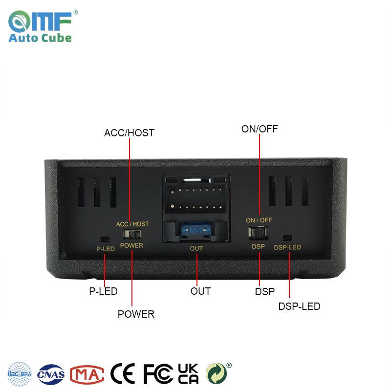 QMF-D1 Hot Selling 10-16V Digital Equalizer Sound System Class AB 4 Channel Audio Amp Dsp Digital Input Car Amplifier