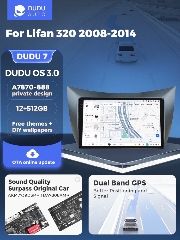 Mekede DUDUAUTO Radio Video Car-play Auto Android 360 Panoramic Camera for Lifan 320 2008-2014 Support Qualcomm 3031 BT GPS
