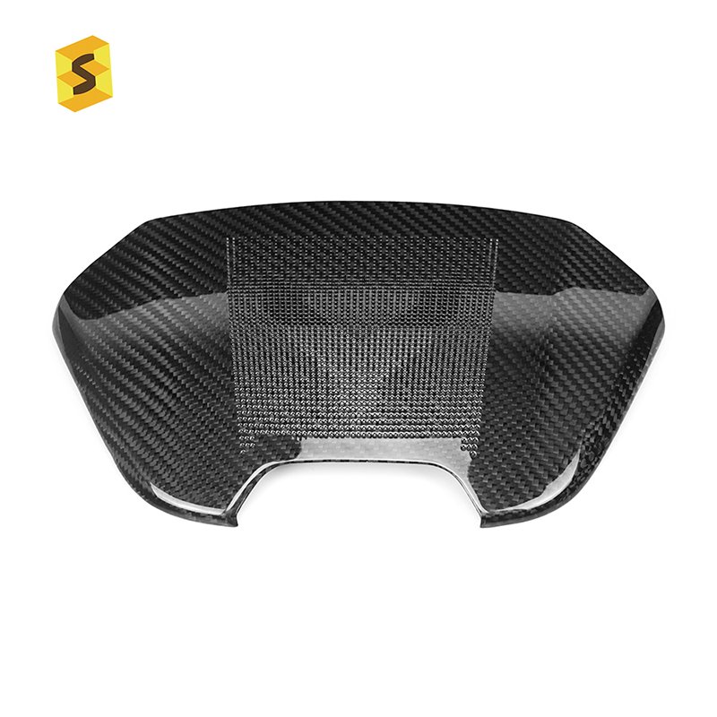 Shasha Carbon Fiber accessories Carbon Fiber Trim Rear Seat Center Audio Cover Car Interior Trim For Corvette C8 2020-2023s