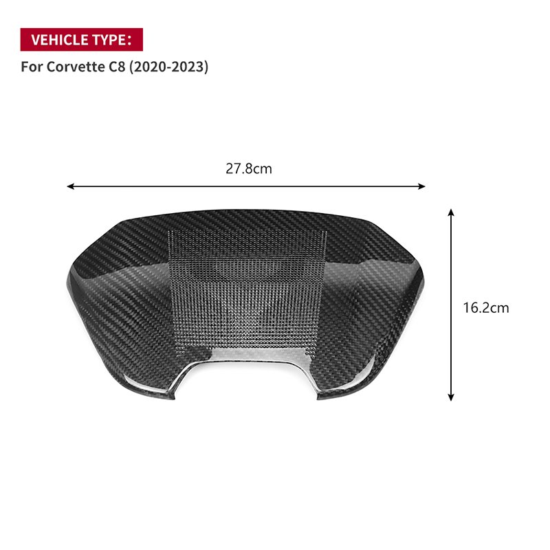 Shasha Carbon Fiber accessories Carbon Fiber Trim Rear Seat Center Audio Cover Car Interior Trim For Corvette C8 2020-2023s
