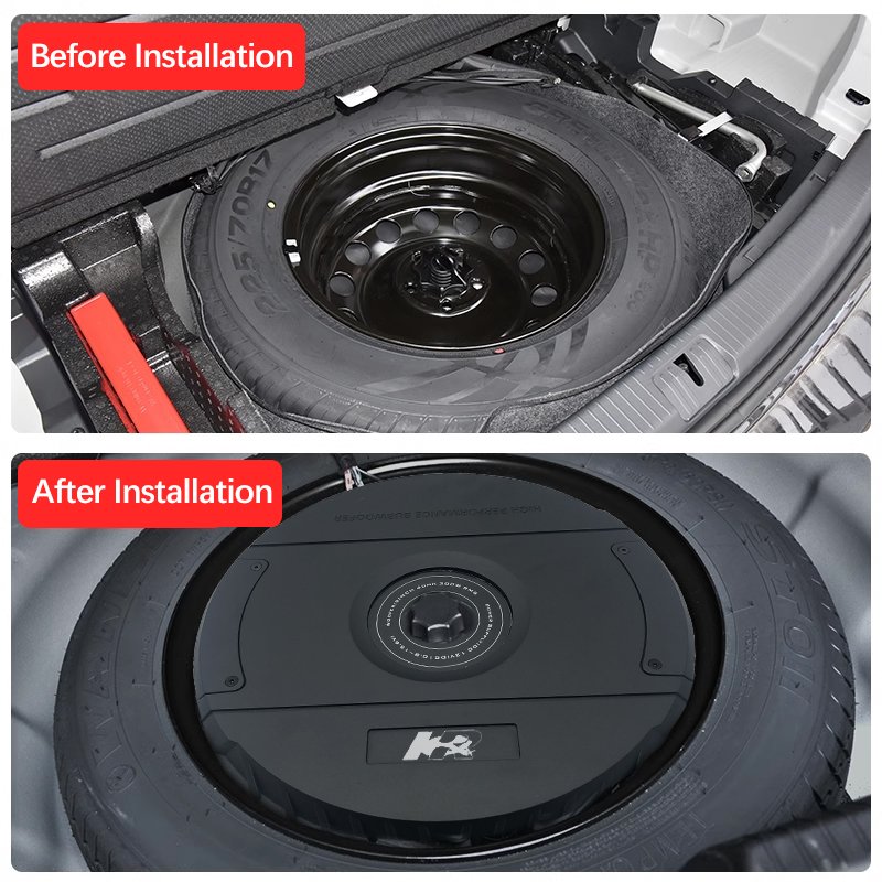 Zeming Car Spare Wheel Speaker and Shallow Subwoofer Amplifier Subwoofer System with Tire Subwoofer 11 Inch
