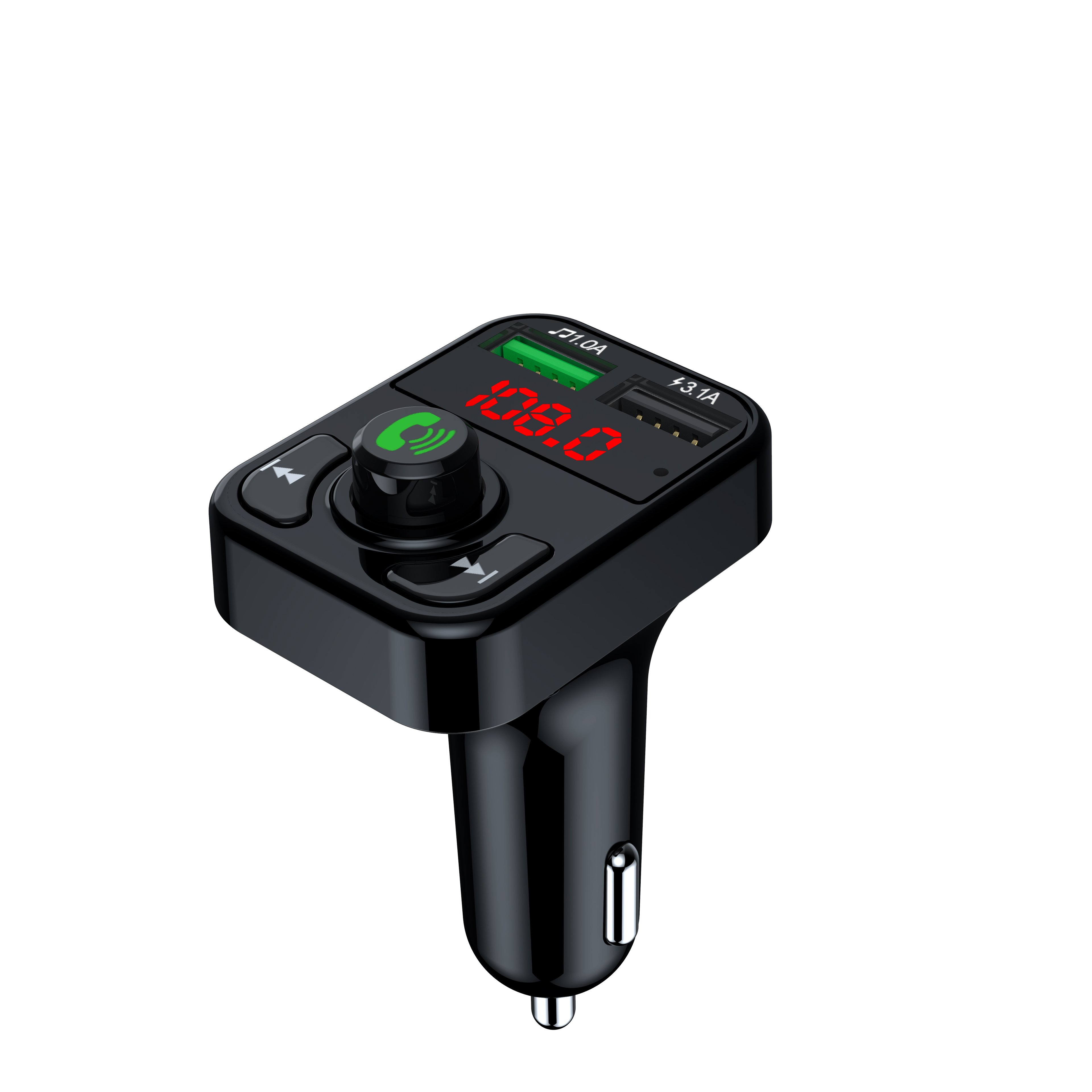 Portable 3-Way Vehicle Wireless MP3 Player USB Drive TF Card Compatibility Bluetooth 5.0 Stereo Car Charger Amplifier PC