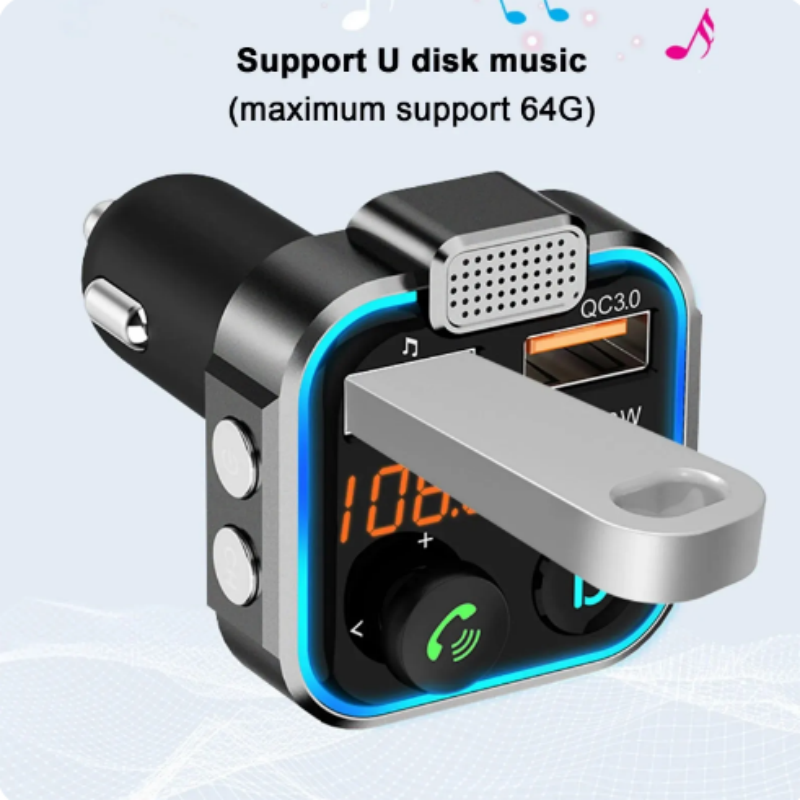 FM Transmitter Modulator Car Wireless BT5.0 USB Fast Charger Auto Aux Radio Mp3 Player Music Hands Free Car Kit Fit for BMW