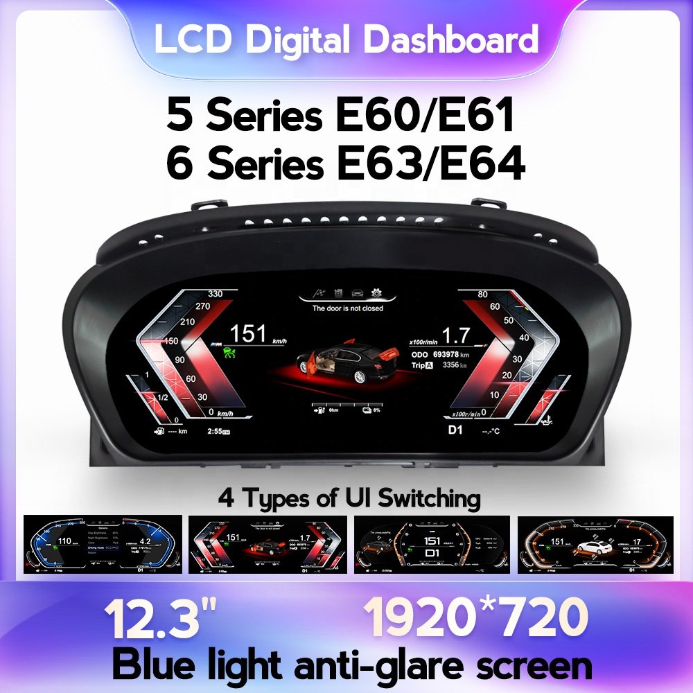 MEKEDE Digital Dashboard Cluster Auto Electronics 1920*720 LCD Virtual Screen for 5 Series E60 E61 6 Series E6 E64