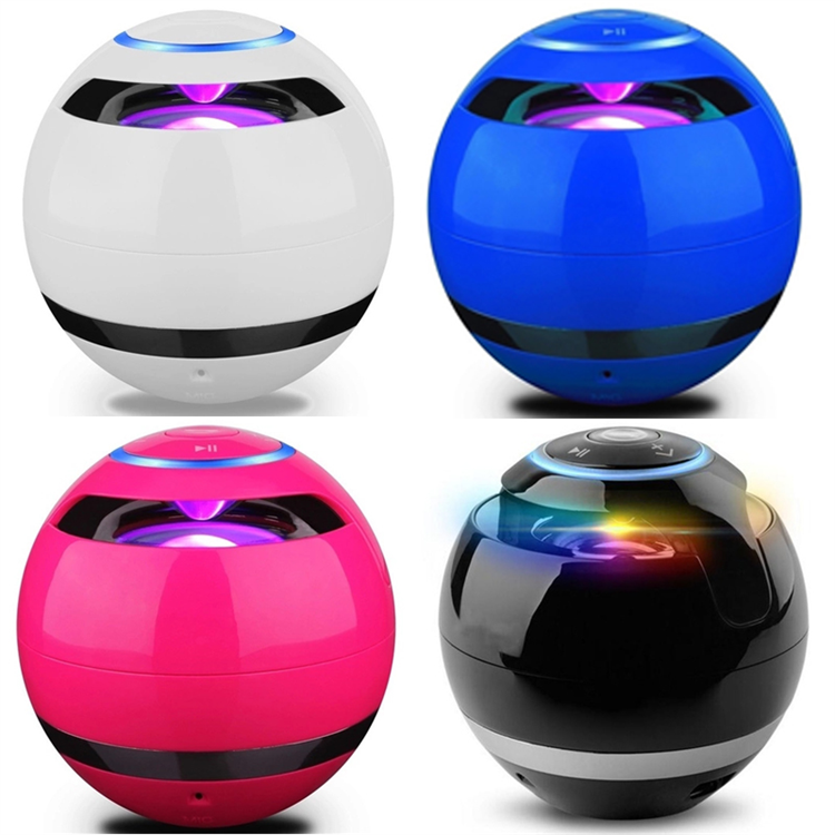 Mobile Phone Accessory wireless speaker A18 ball LED Mini Super Bass Portable Wireless Speaker FM Radio USB speaker