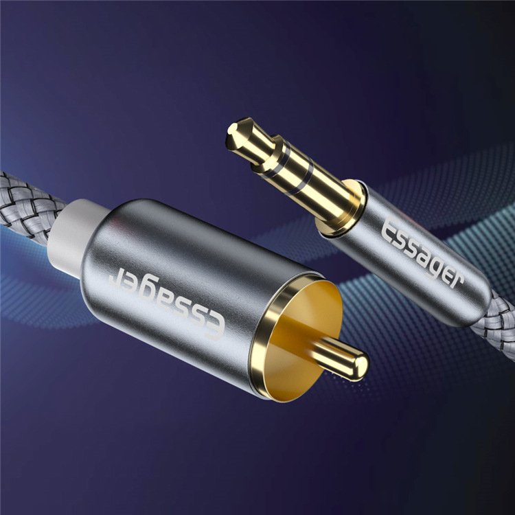 Promotion 3.5 to 2Rca Audio Cable Copper Male Splitter Aux Cable for Sale Customized PVC Amplifiers Dvd Speaker Rca Audio Cable