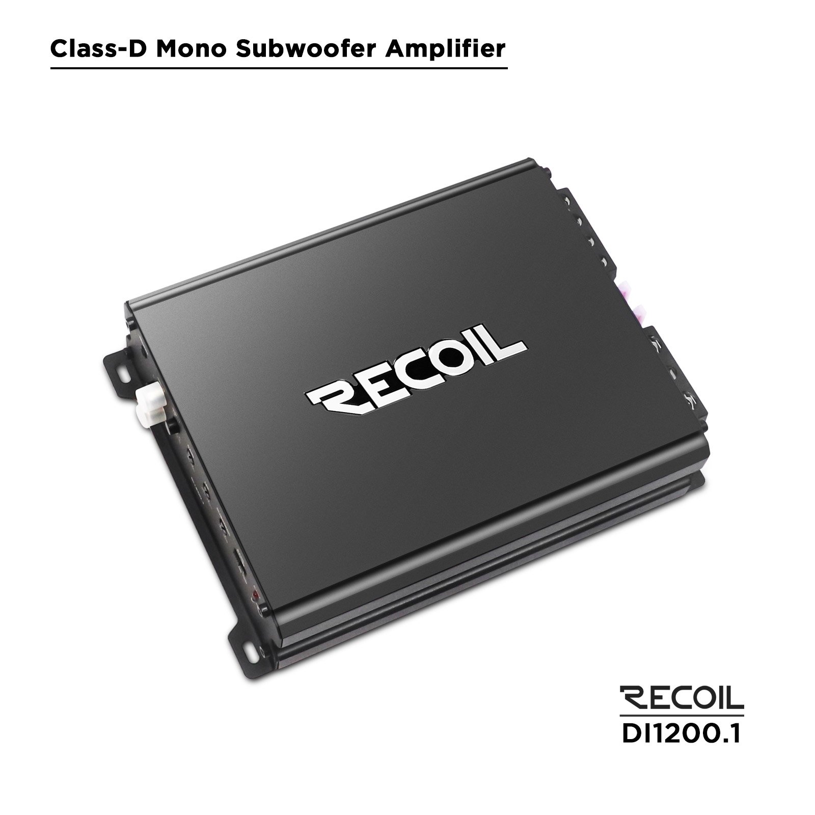 DI1200.1 Class-D Car Audio Mono-block Subwoofer Amplifier, 2400 Watts Max Power, 2/4 Ohm Stable, Mosfet Power Supply