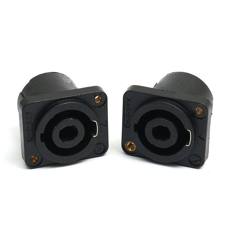 OEM Free Sample Fine Copper Tin plating Professional Audio Speaker Connector Four core female socket microphone with square Ohm