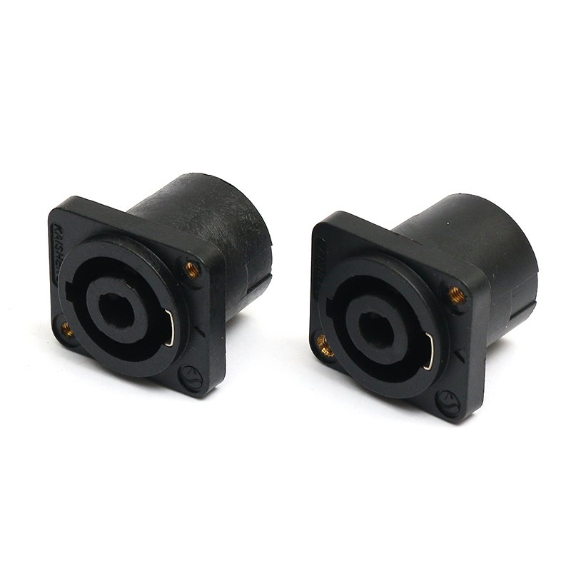 OEM Free Sample Fine Copper Tin plating Professional Audio Speaker Connector Four core female socket microphone with square Ohm