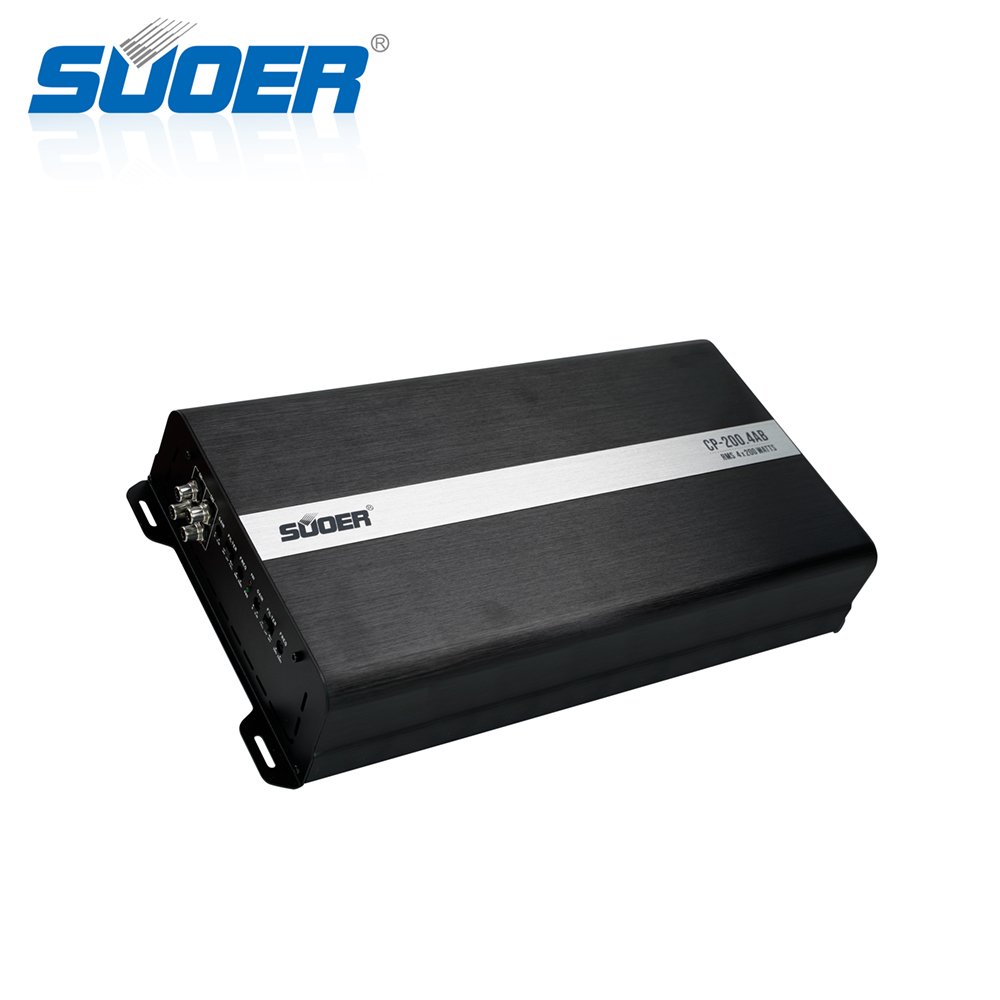 Suoer CP-200.4 4-Channel Car Amplifier Full Range 2400 Watts Max Power Class AB 12V Voltage Crossovers