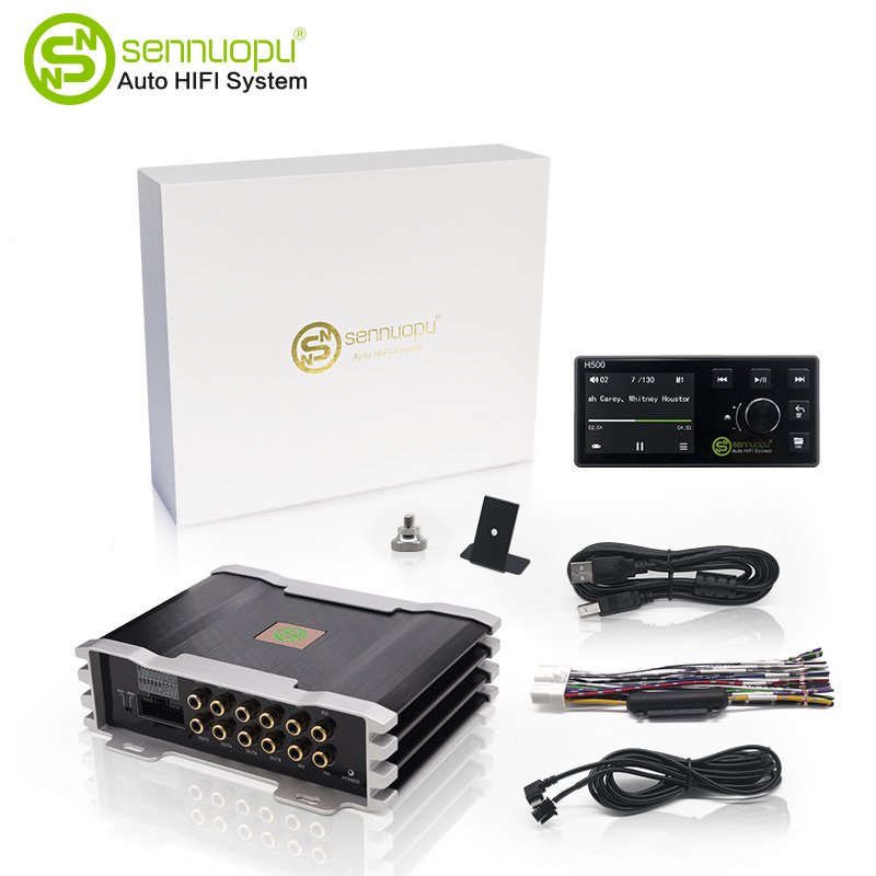 Sennuopu Universal Car Stereo Audio Power DSP Processor 4*90W Channel Amplifier 4-Channel Peak Full Range Car Amp Class AB
