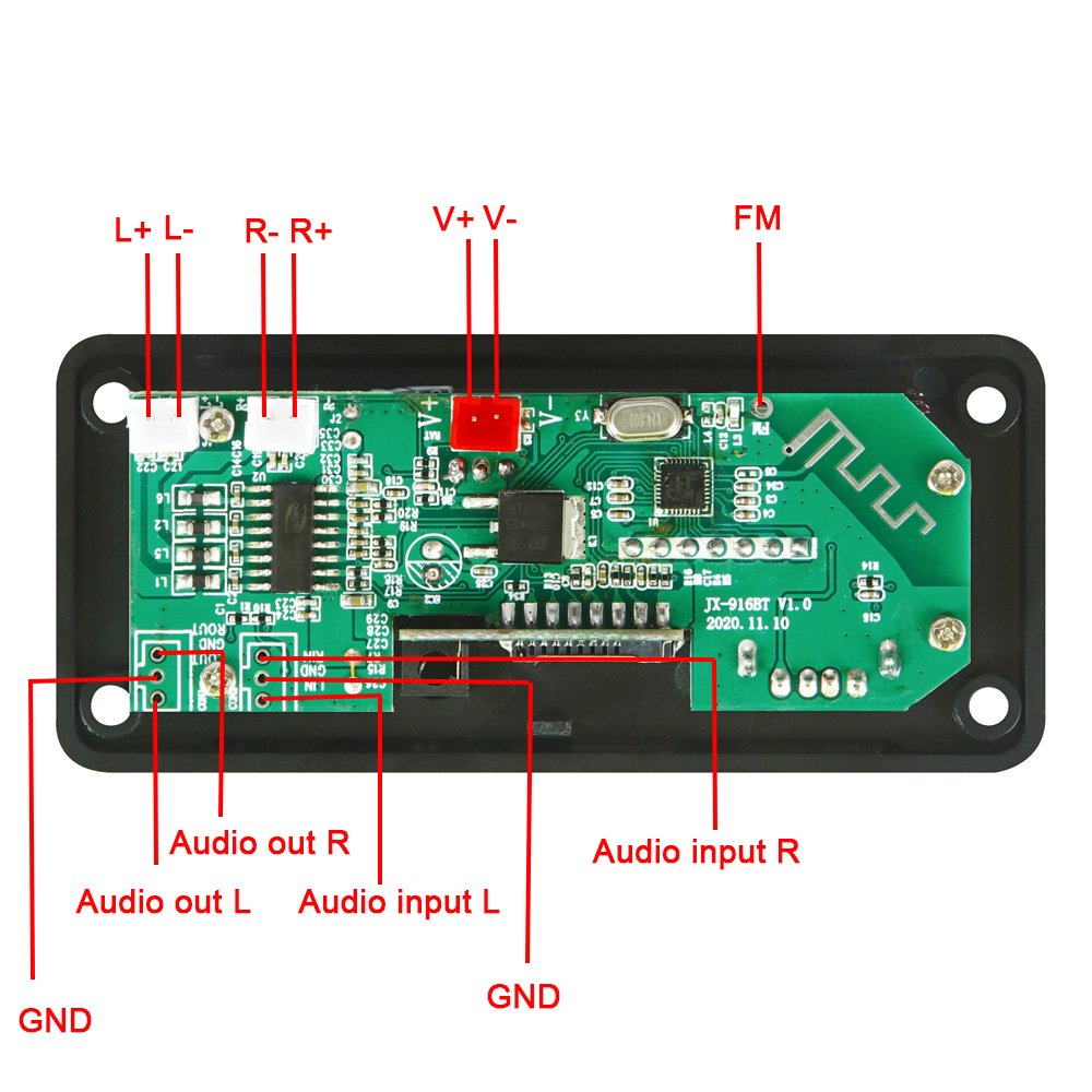 2*25W 50W Amplifier Car Audio USB TF FM Radio Module Bluetooth Power Amplifier Board MP3 Bluetooth Audio Amplifier Module