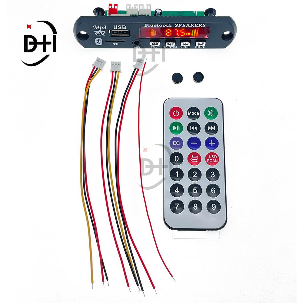 DC 5V 12V Bluetooth 5.0 MP3 Decoder Board Audio Module USB TF AUX FM Radio Wireless Car Music Player Remote Control Mic