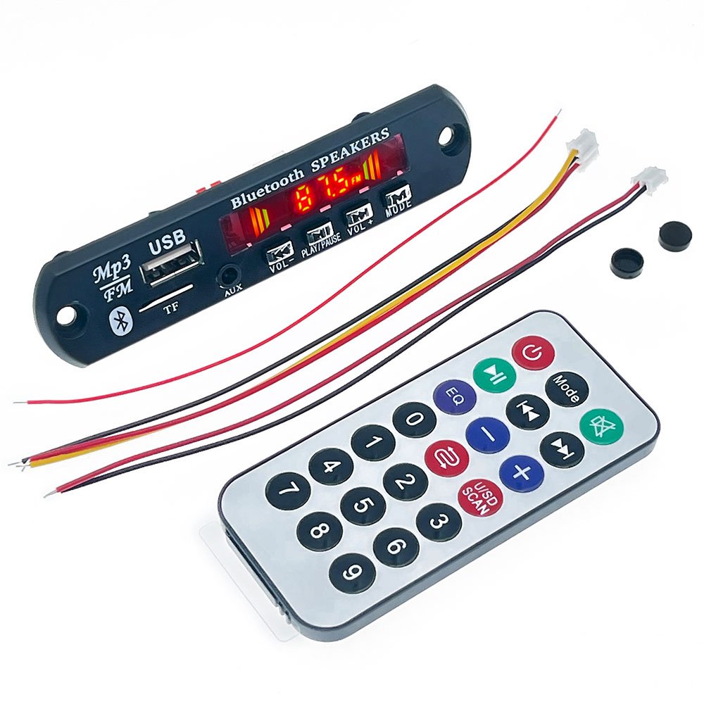 DC 5V 12V Bluetooth 5.0 MP3 Decoder Board Audio Module USB TF AUX FM Radio Wireless Car Music Player Remote Control Mic