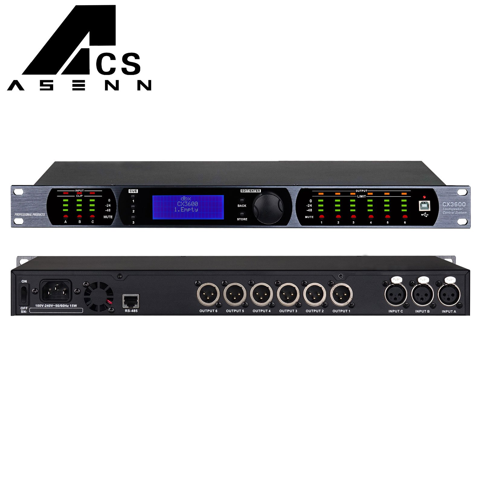 CX3600 3-in 6-out audio processor original software professional audio drive rack professional speaker,Audio Accessories & Parts