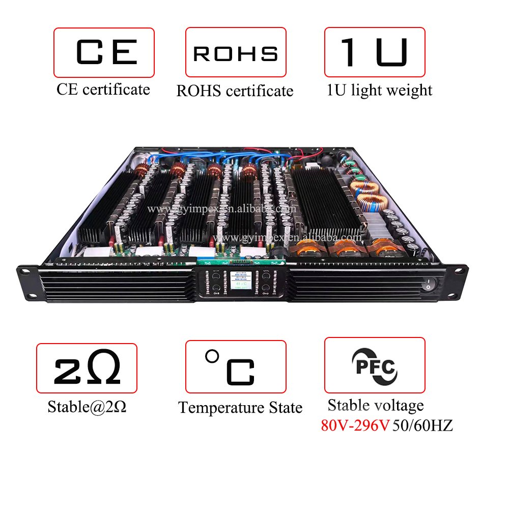 Professional 4 Channel 5000 Watt 4ohm 6800 Watt 2ohm Class d Power Amplifier Module Music Karaoke Digital Power Amplifier