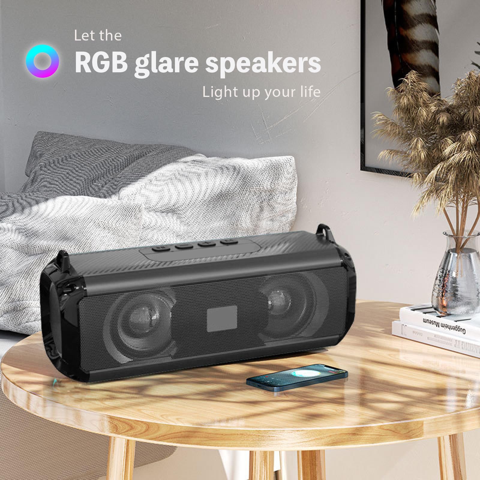 SHKL Wholesale Portable Wireless Speaker Sing Flashing Long Waterproof Chip Music Studio Light Smart Gaming Party Outdoor Sport