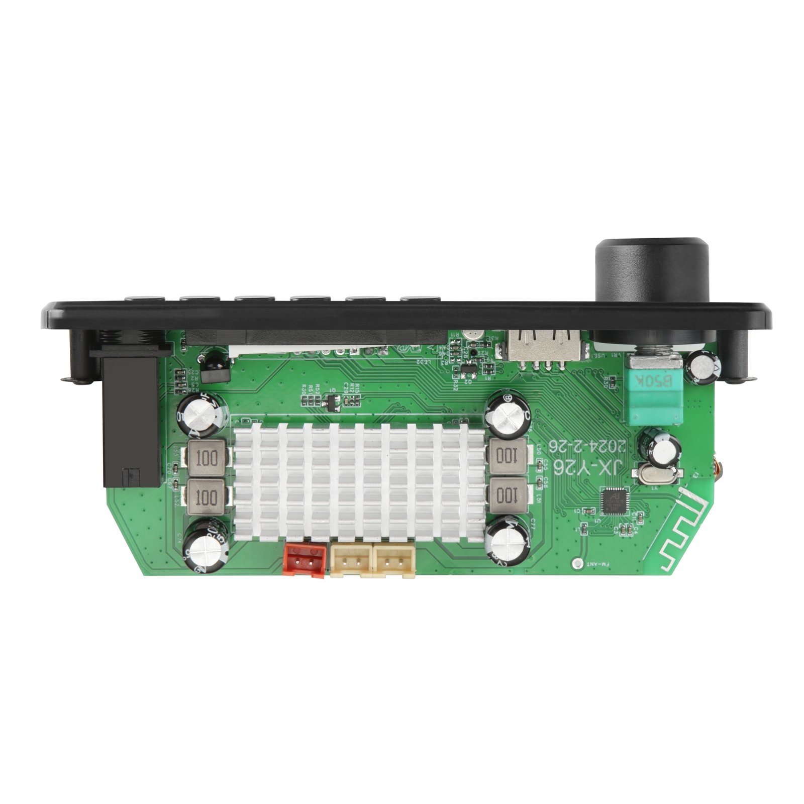 200W Amplifier Bluetooth DIY MP3 WAV Decoder Board 100W Wireless Car USB MP3 Player TF Card Slot FM Mic Radio Function DC 12V