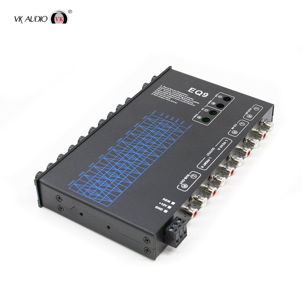 9 Band EQ Car Audio System with 6 Channels Passive Crossover Subwoofer Aluminium Frequency Equalizer Class D 4Channel Separation
