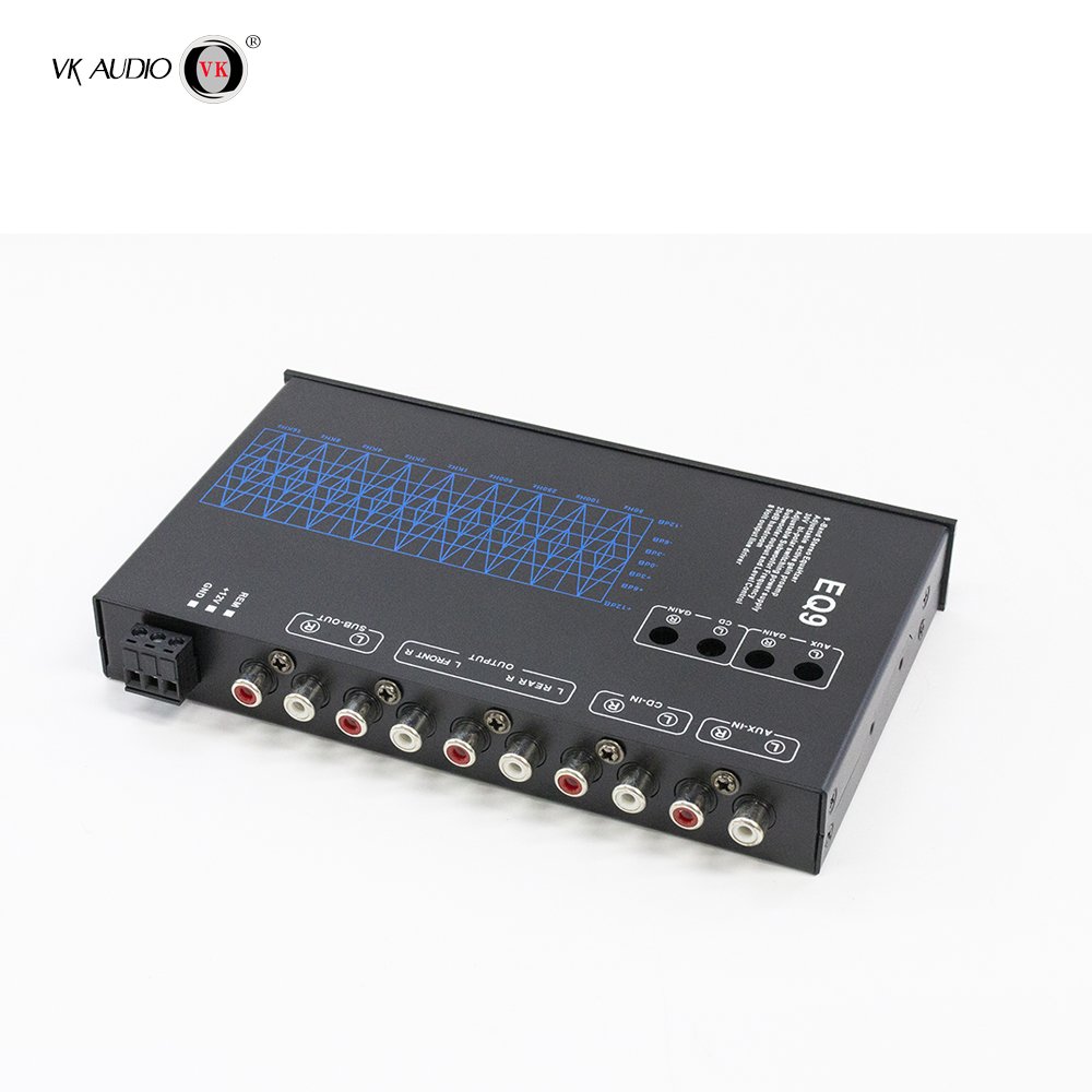 9 Band EQ Car Audio System with 6 Channels Passive Crossover Subwoofer Aluminium Frequency Equalizer Class D 4Channel Separation
