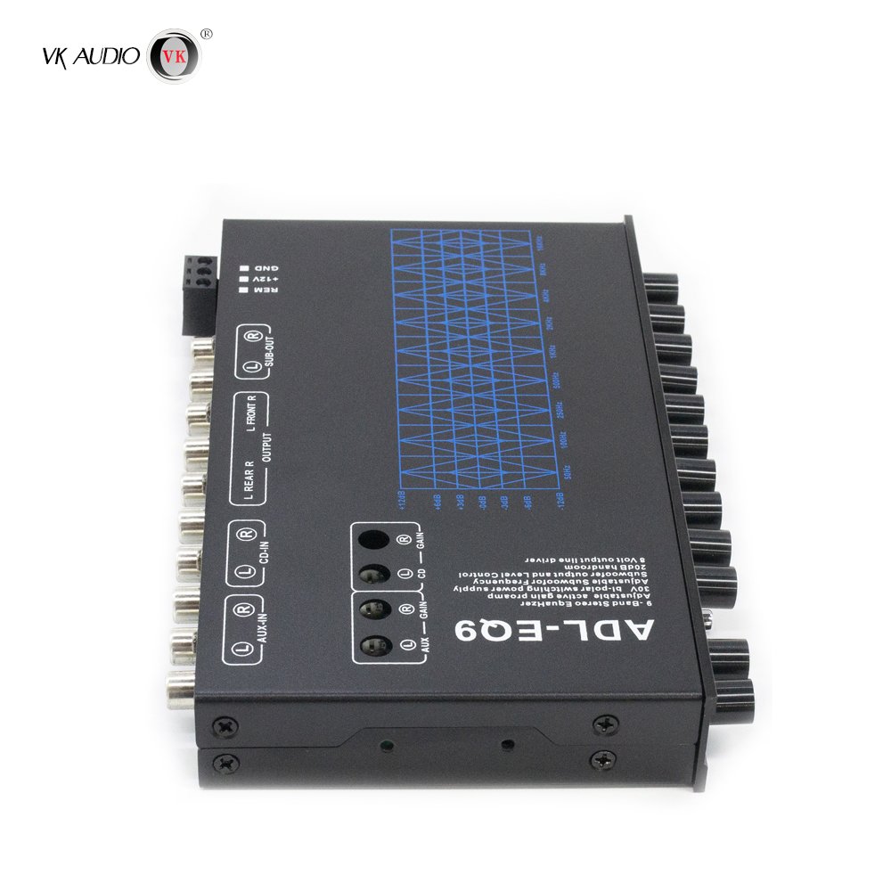 9 Band EQ Car Audio System with 6 Channels Passive Crossover Subwoofer Aluminium Frequency Equalizer Class D 4Channel Separation