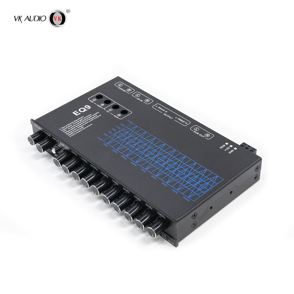 9 Band EQ Car Audio System with 6 Channels Passive Crossover Subwoofer Aluminium Frequency Equalizer Class D 4Channel Separation