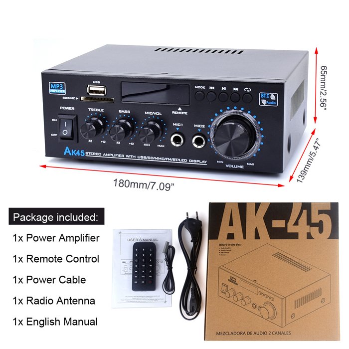 40w*2 Digital BT Amplificador AK45 Amplifier