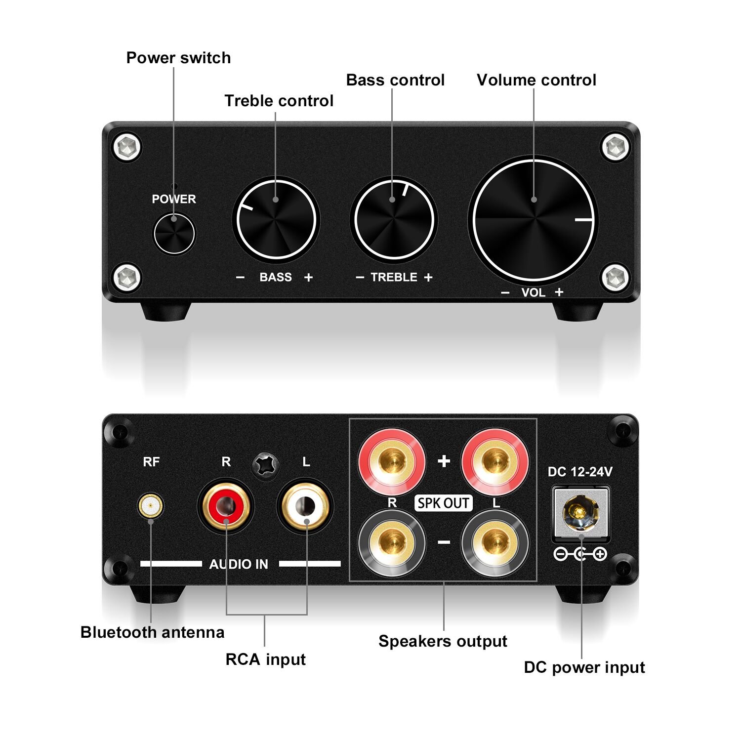 Audio Amplifier for Home Speakers 50W X 2 With Bass and Treble Control Apt-X