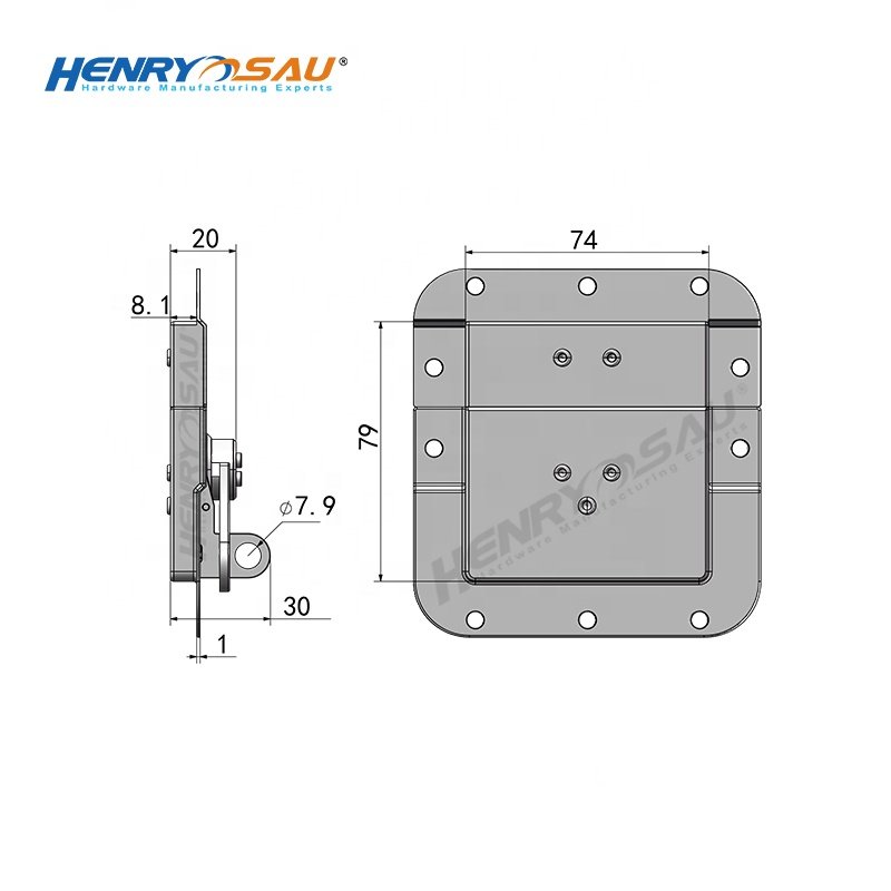 Recessed Mounted Offset Lock Flight Case Asesoris Luggage Audio Road Case Hardware Parts Accessories Latches