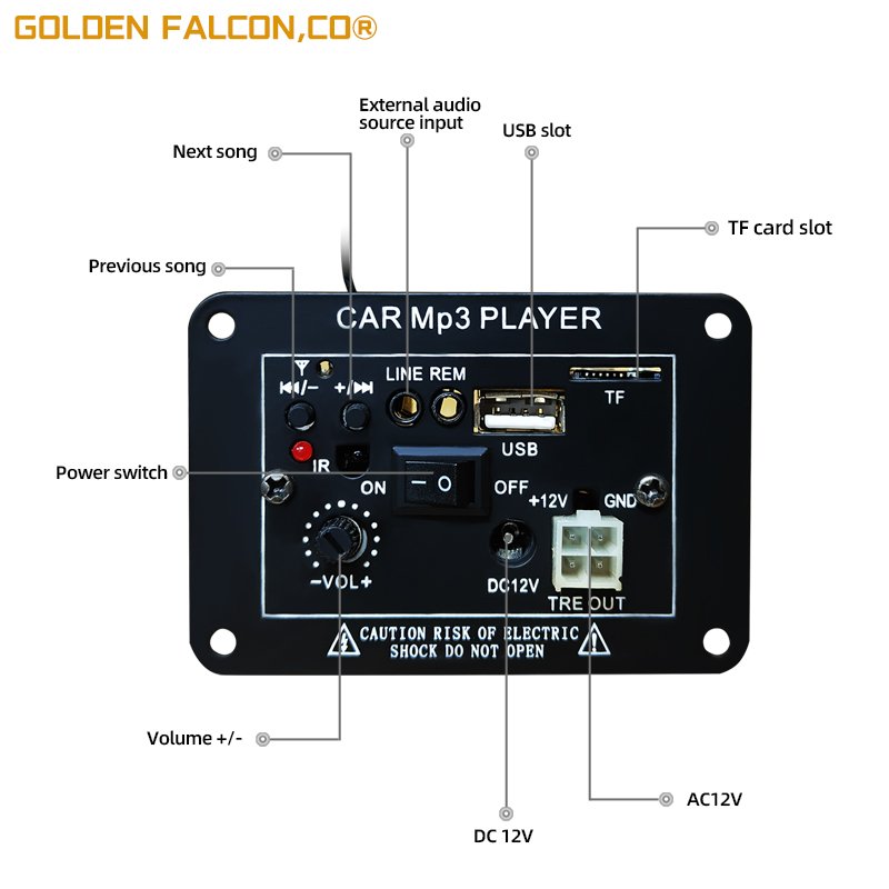 Professional 12v Amplifier Board Car MP3 Player Motorcycle Sound Board Come with USB TF Card External Audio in Remote Control