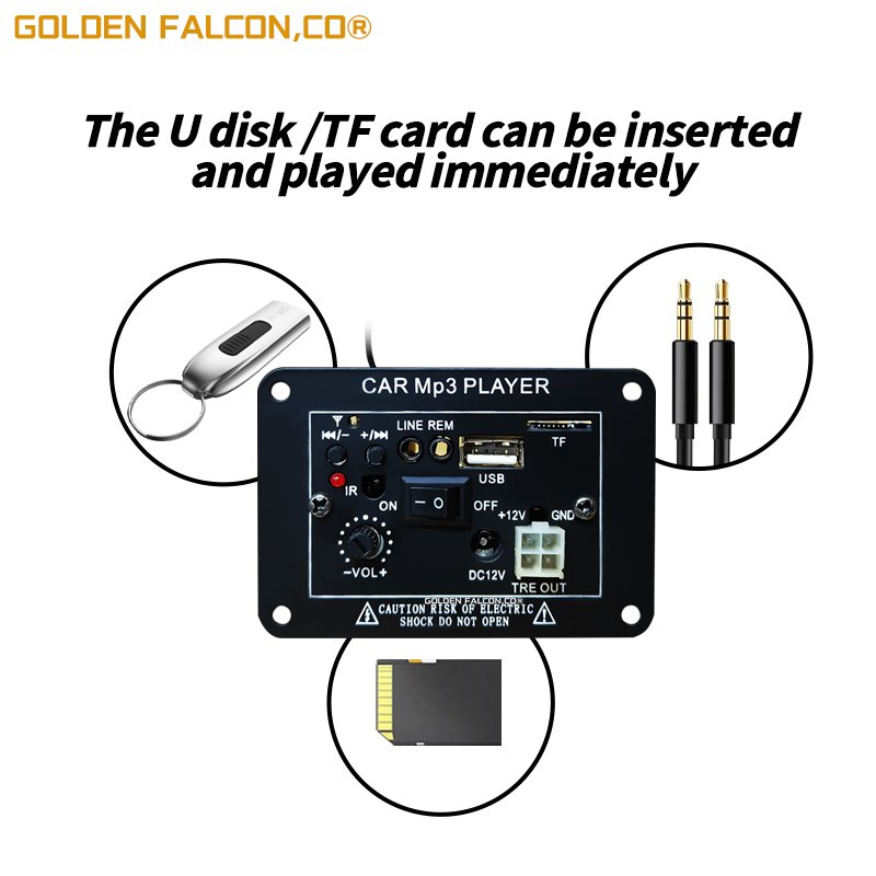 Professional 12v Amplifier Board Car MP3 Player Motorcycle Sound Board Come with USB TF Card External Audio in Remote Control