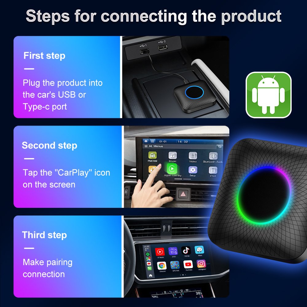 Custom Carlink Tbox Ambient 8G 64Gb 128Gb Sm6225 Wireless Appl Android Auto Car Play Ai Box Android 13 Tv Carplay for Youtube