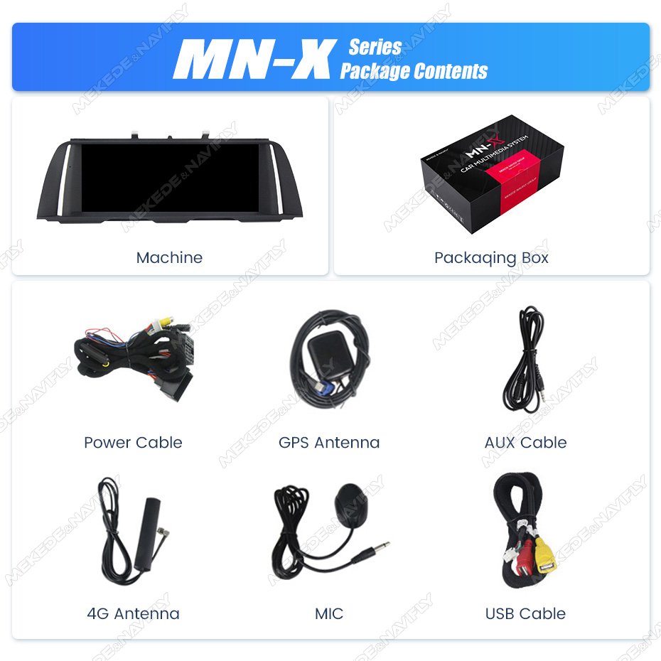 Mekede MNX 8core Newest Android 12+512GB Car Multimedia for BMW 5 Series F10 Support Rear Camera DVR