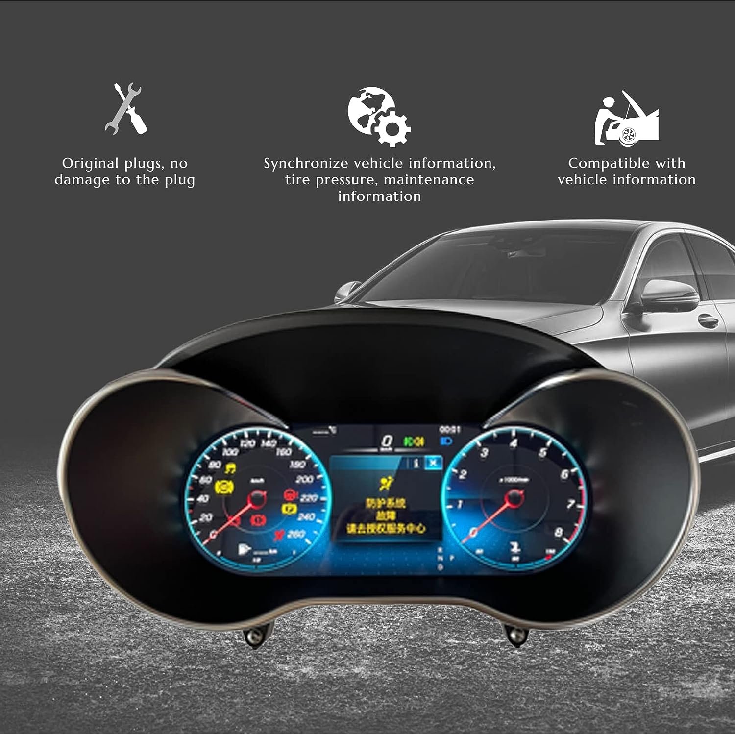 12.3 Inch New Upgrade Dashboard Screen Cockpit for Mercedes Benz C Class W205 W253 GLC 2015-2019 Digital Instrument Cluster
