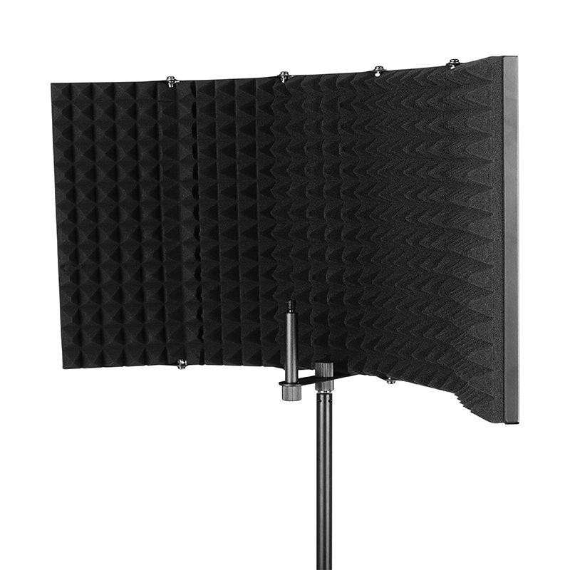 Portable Adjustable Noise Cancelling Audio Accessory Sound Filter Recording 5 Doors Microphone Isolation Shield