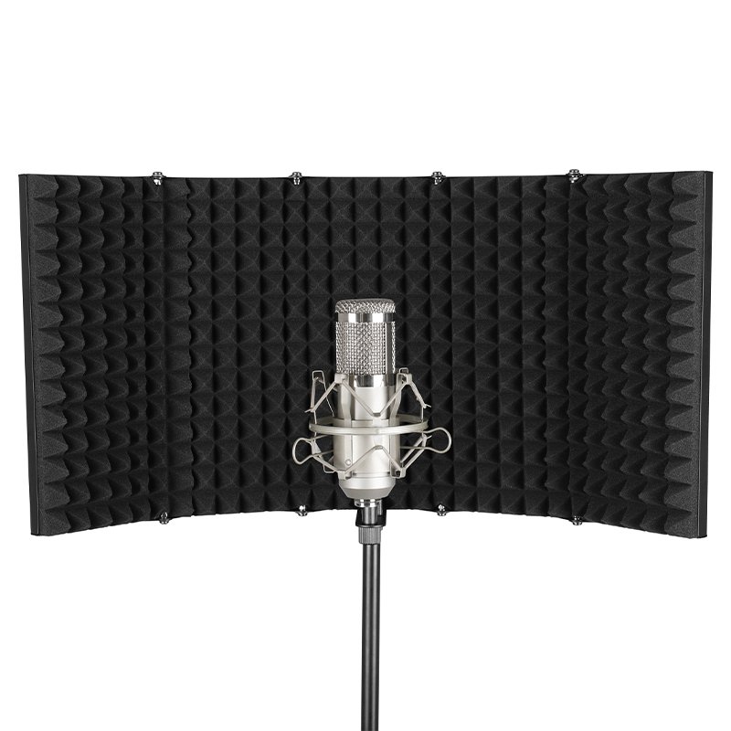 Portable Adjustable Noise Cancelling Audio Accessory Sound Filter Recording 5 Doors Microphone Isolation Shield