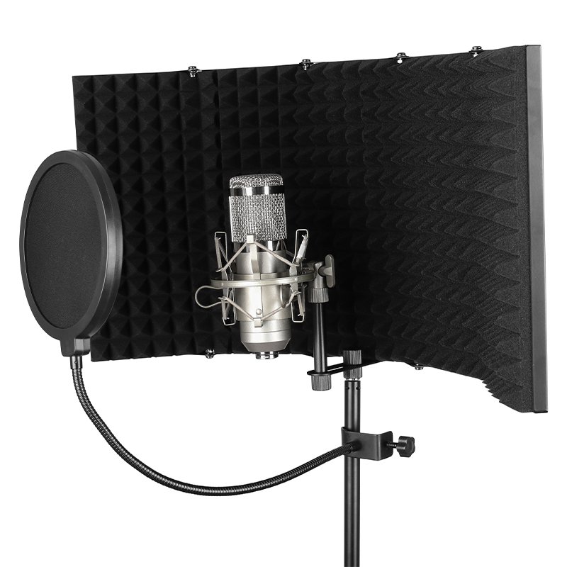 Portable Adjustable Noise Cancelling Audio Accessory Sound Filter Recording 5 Doors Microphone Isolation Shield