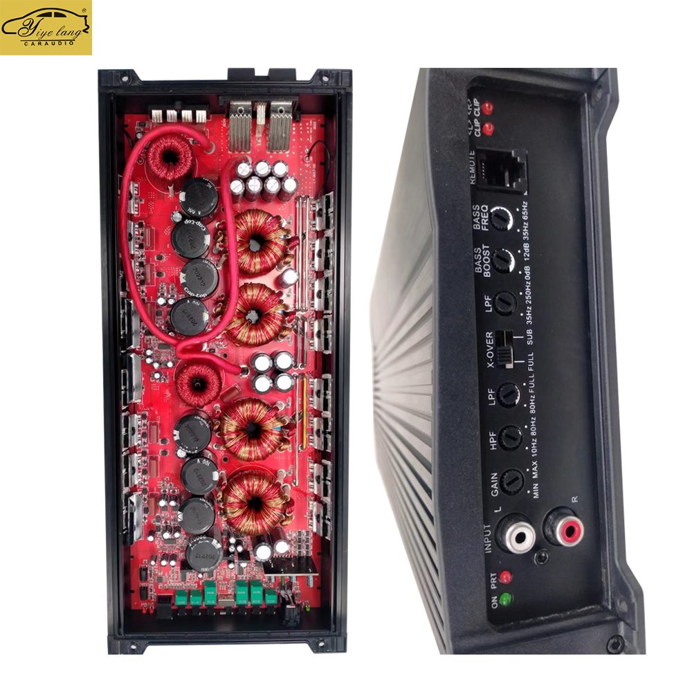 1000W* 2CH 1 Ohms Car Mounted High-Power Pure Subwoofer Audio Power Amplifier Class D with Line Control and Crossovers