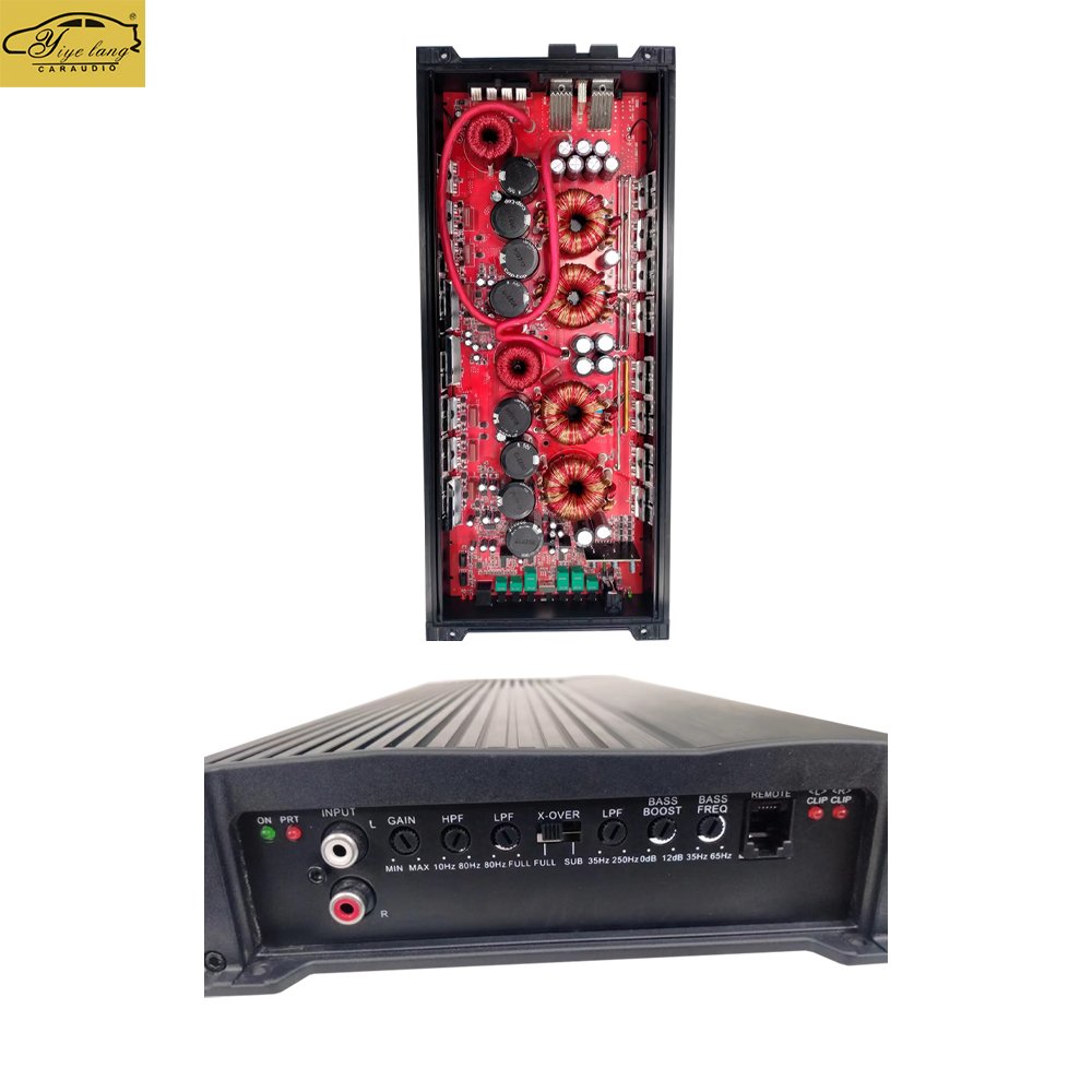 1000W* 2CH 1 Ohms Car Mounted High-Power Pure Subwoofer Audio Power Amplifier Class D with Line Control and Crossovers