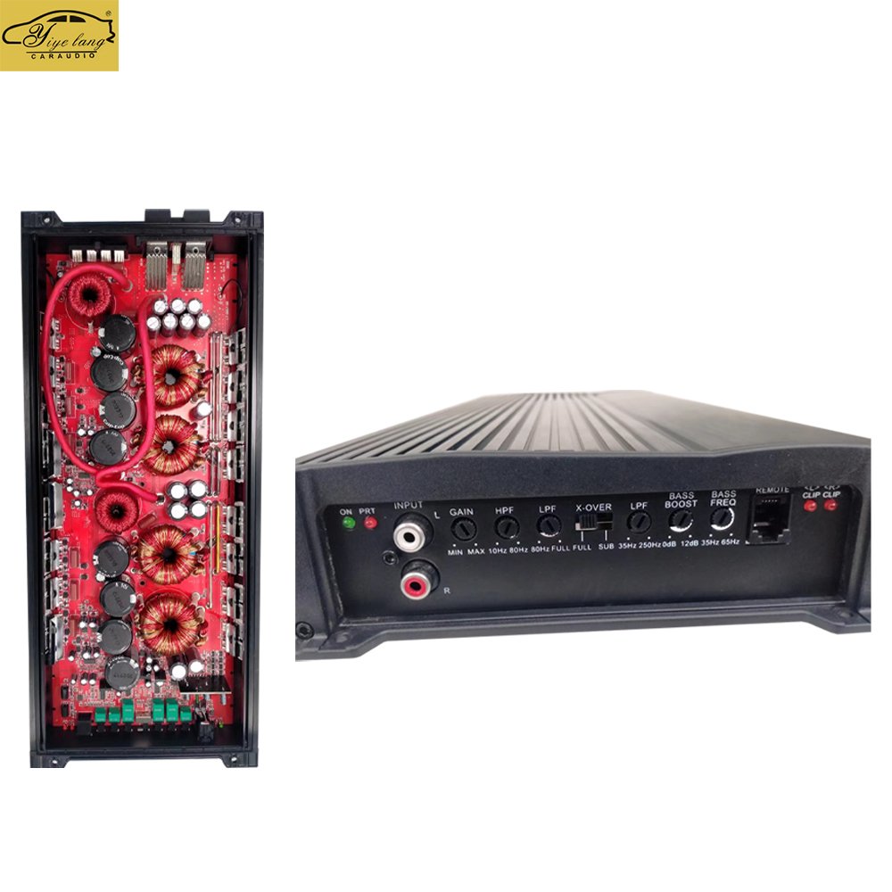 1000W* 2CH 1 Ohms Car Mounted High-Power Pure Subwoofer Audio Power Amplifier Class D with Line Control and Crossovers