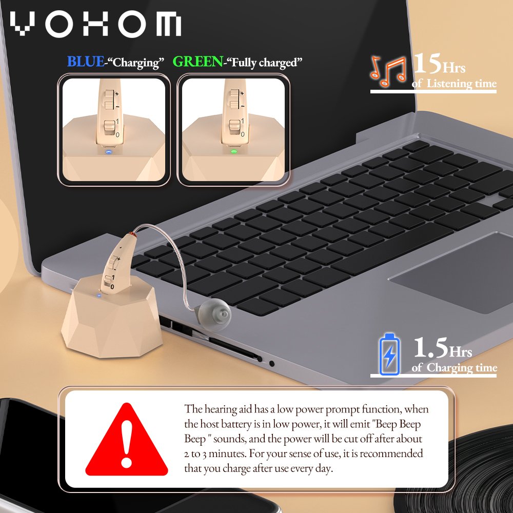 Rechargeable Hearing Aids Hearing for the Deaf 16-channel Invisibility Earbuds Hearing Amplifier