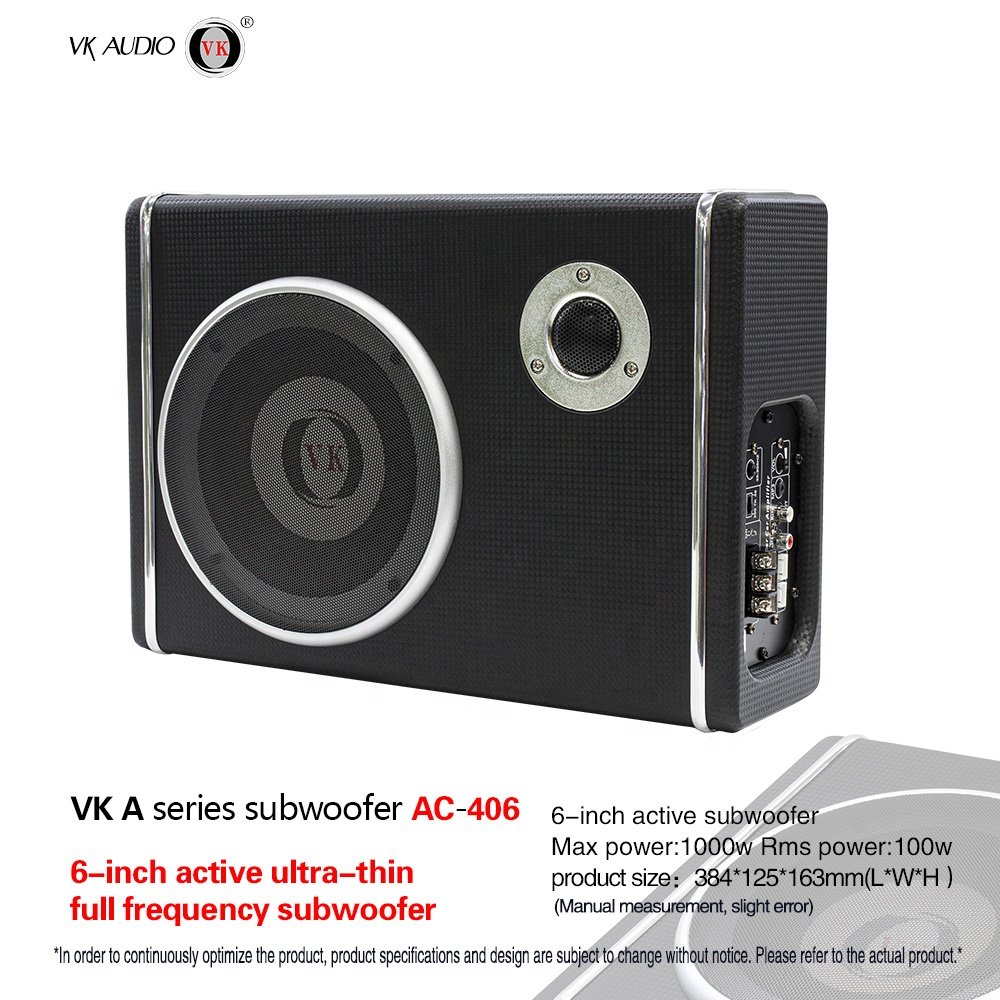 VK 6-Inch Car Stereo Subwoofers with 100W Amplifier Single Coil Tweeter Subwoofer