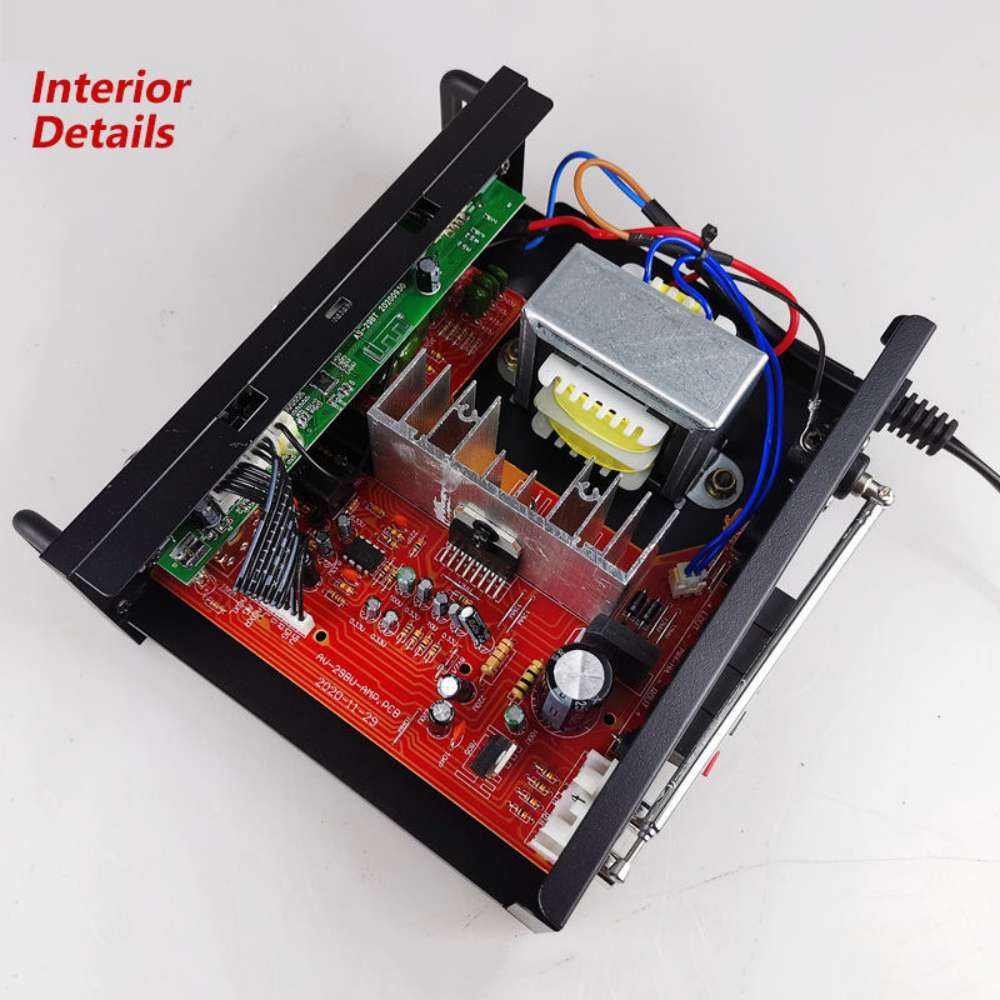 Professional Hi-Fi Audio Amplifier 300W*2 Channel Stereo Home Speaker KTV Mic Radio 12V220V Bluetooth Car Amplifier AV-298BT