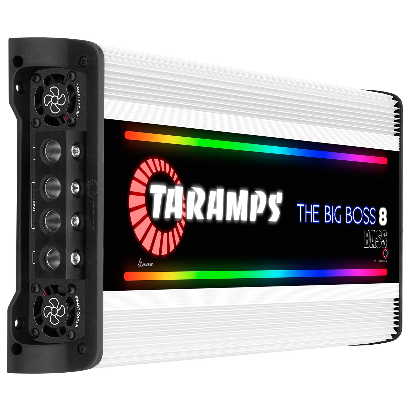 Taramps the Big Boss 8 Bass Amplifier 0.5 to 2 Ohms 8000 Watts RMS 108 RGB Effects Multi Impedance Class D Monoblock Car Audio