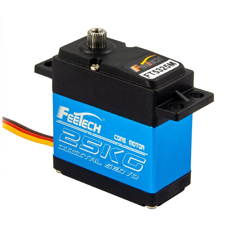 FT5325M 25KG Waterproof High Torque Metal Gear Standard Digital Servo for 1/8 1/10 RC Cars (Control Angle 180)